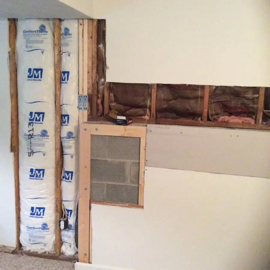 Wall insulation replacement during Basement Flood Cleanup in Beebe